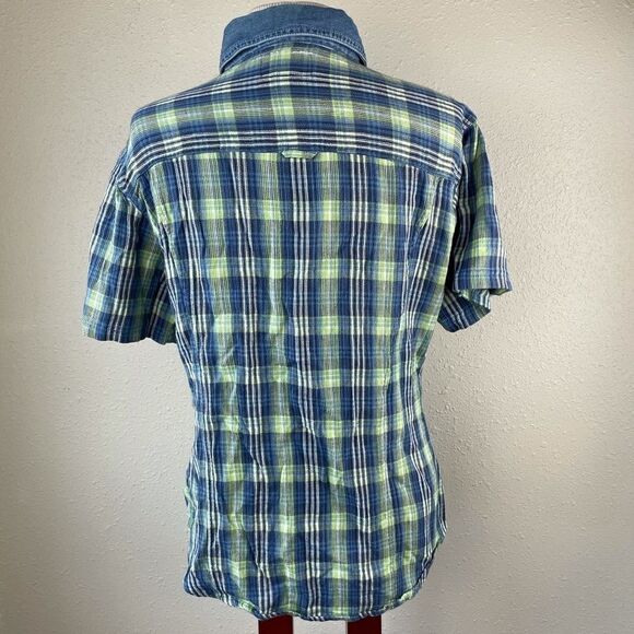 Relay Company Short Sleeve Flannel Button Down Top - Picture 5 of 8